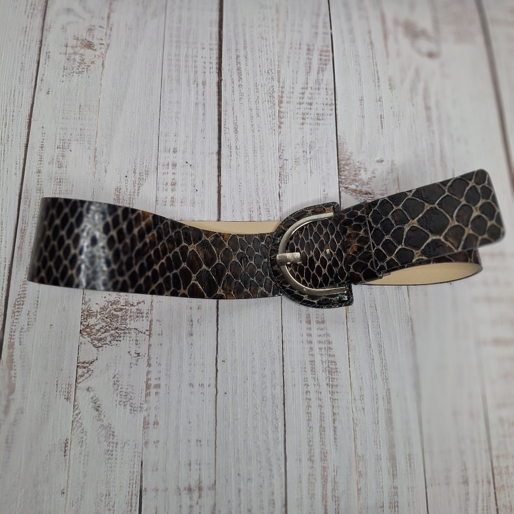 Banana Republic Python Print Genuine Italian Leat… - image 4